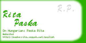 rita paska business card